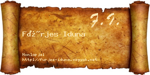 Fürjes Iduna névjegykártya